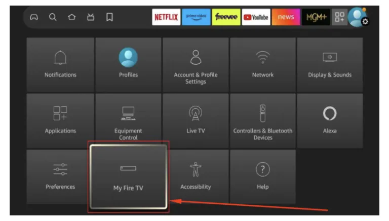 Movie hd FireStick select My Fire TV